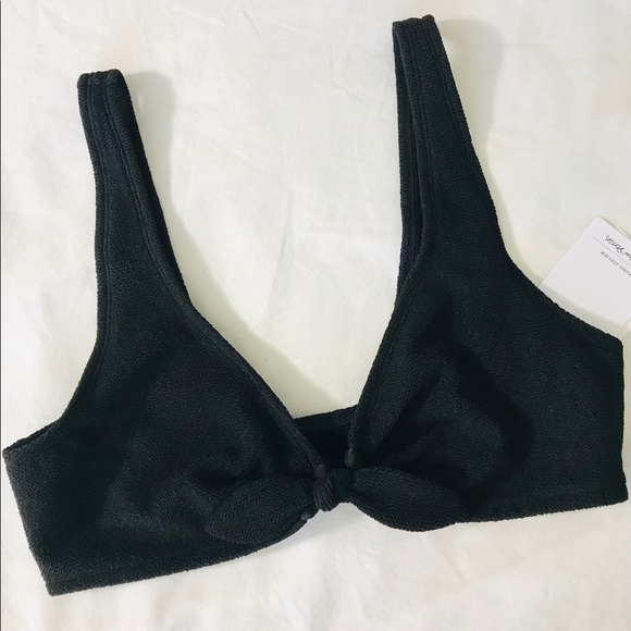 Crepe Knot Tie Bikini Top - Picture 2 of 9